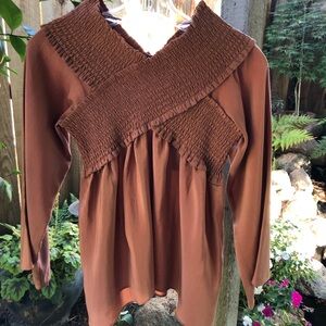 Flawless Off the Shoulder Smocked Top  NWT Soft silky feel!